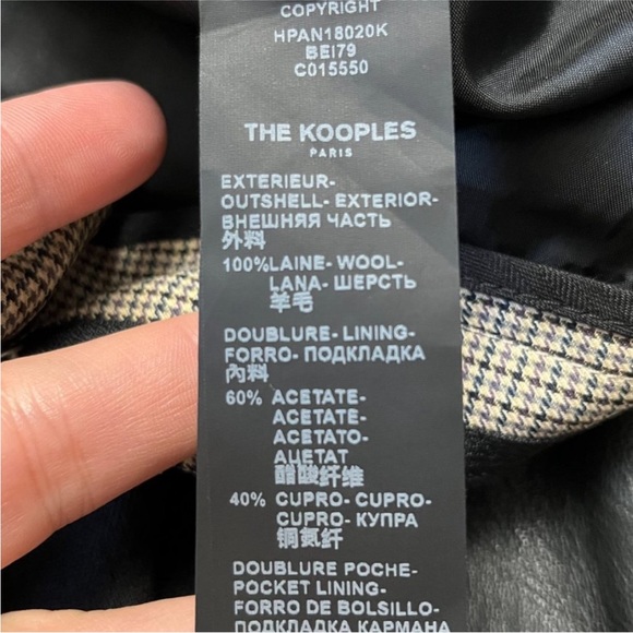 THE KOOPLES PARIS BIRDSEYE SLIM FIT PANTS - Picture 10 of 11